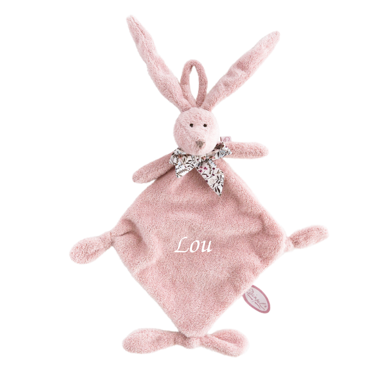  - flo the bunny - comforter with soother holder pink 25 cm 